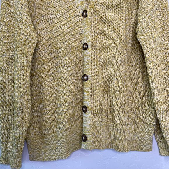 Urban Outfitters BDG Harper Yellow Marled Longline Button Up Cardigan Medium - Picture 4 of 11